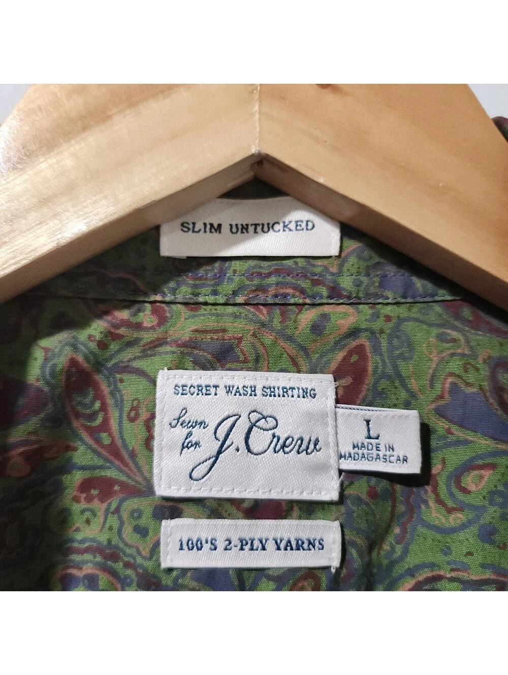 J.Crew Slim Untucked Button Down Paisley All Over Art Boho Trippy Preppy Large